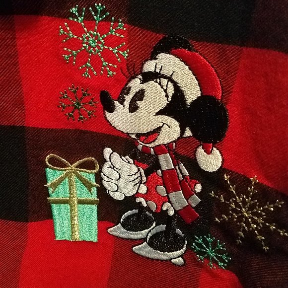 Woman's Disney Holiday Minnie Mouse Flannel Nightshirt - Picture 6 of 6